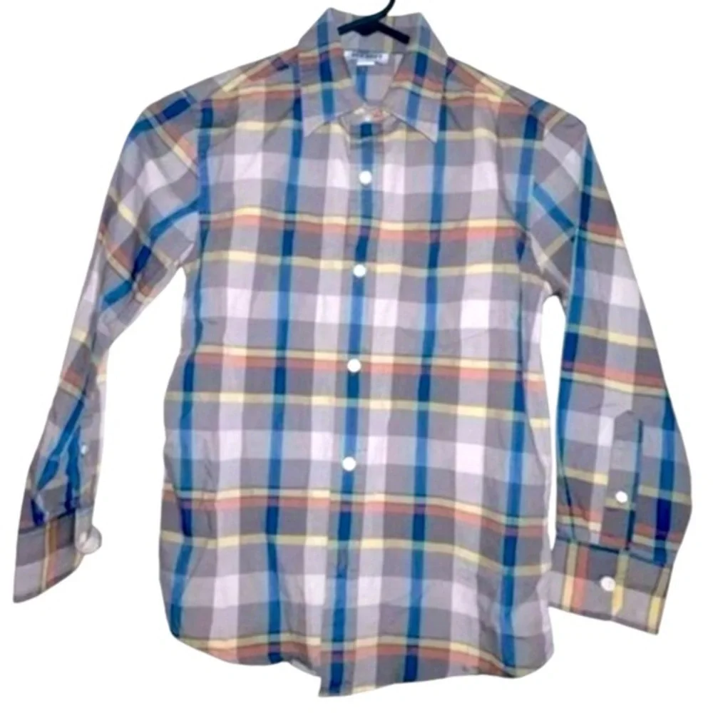 Old Navy‎ Boys Button Up Long Sleeve Plaid Shirt Size M